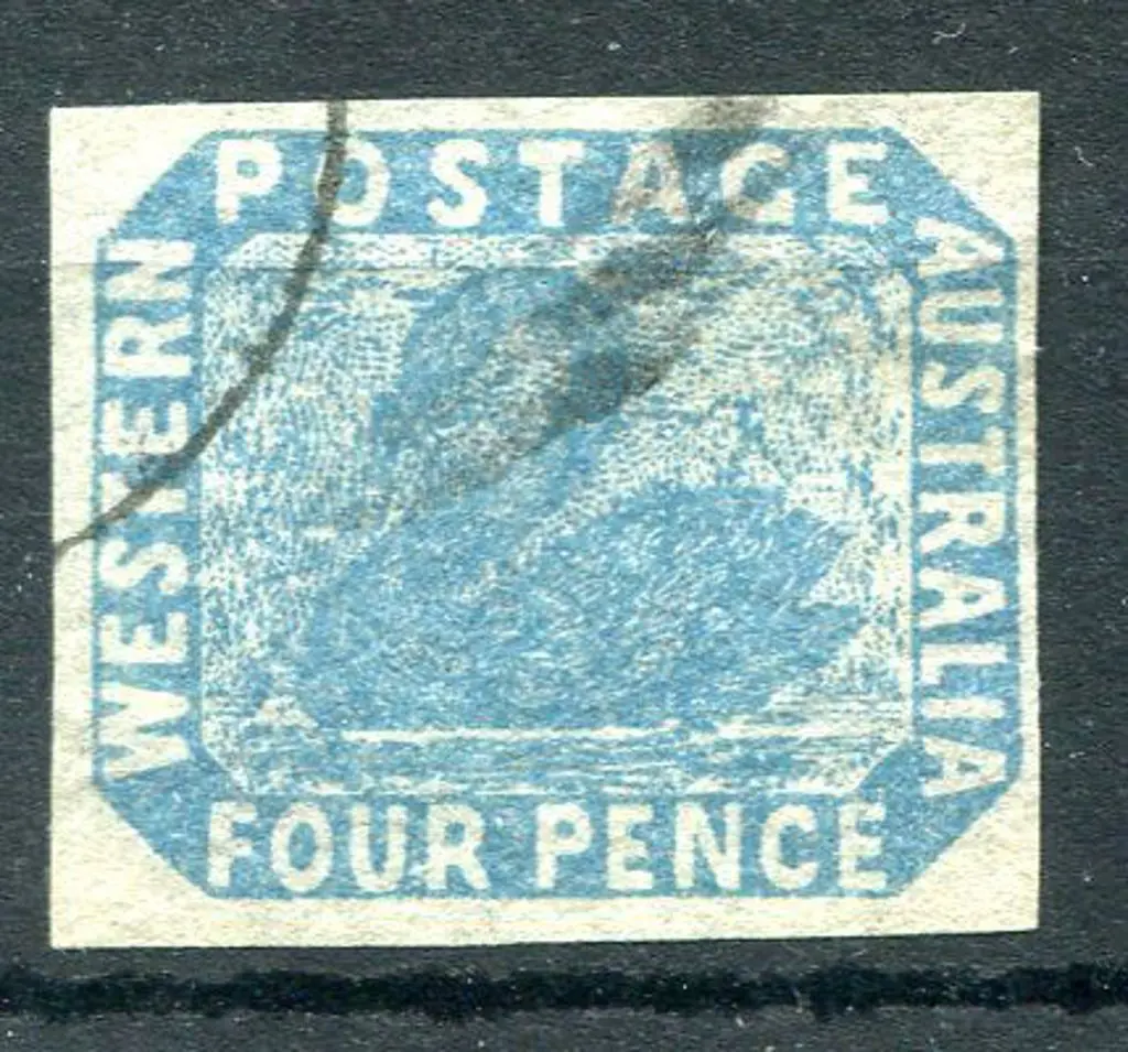 1854 4d pale blue swan with 4 clear even large ... Image 1++