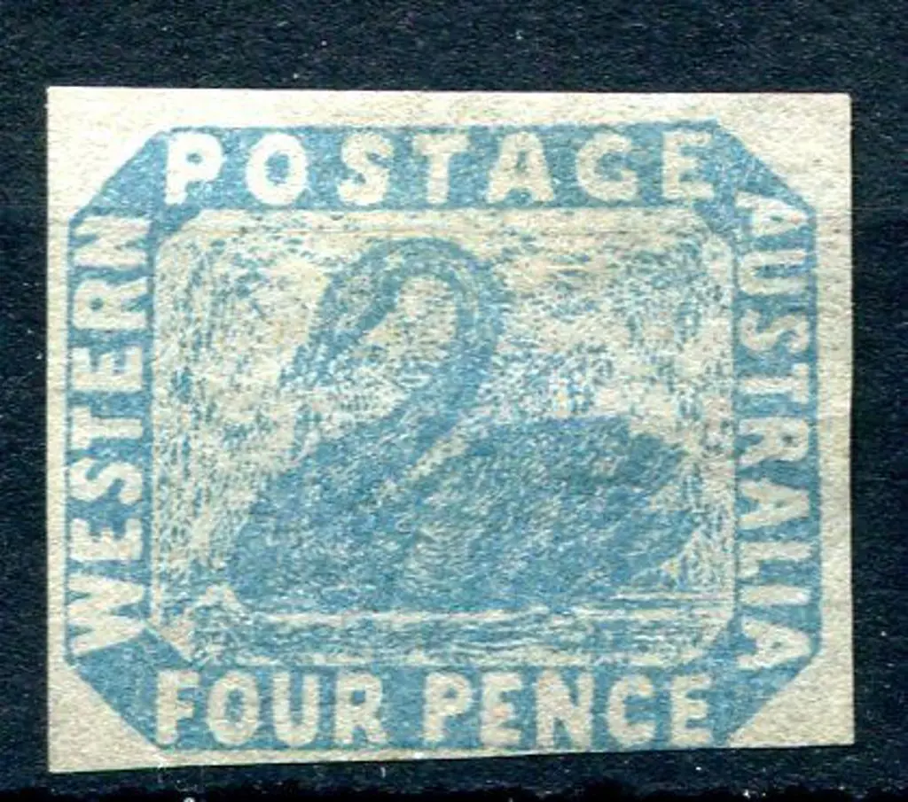 1854 4d pale blue with large to just touching ... Image 1++