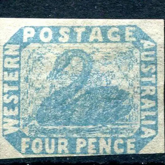 1854 4d pale blue with large to just touching ...