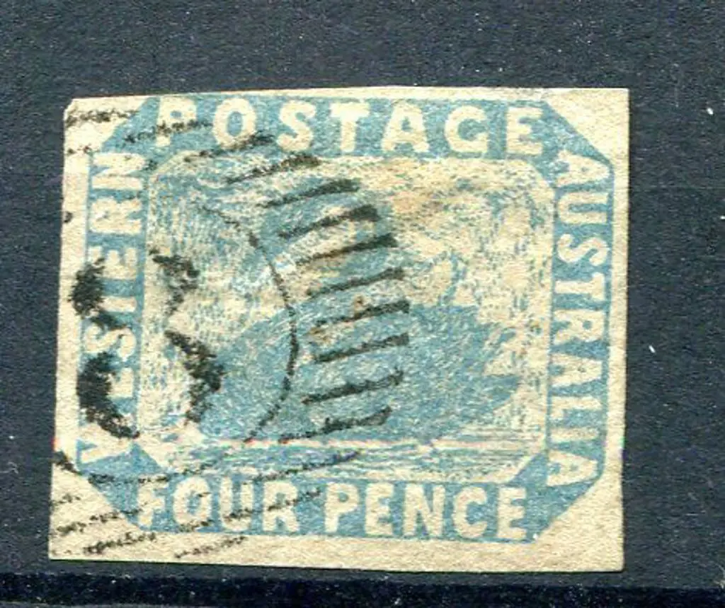 1854 4d pale blue with large to just touching top ... Image 1++