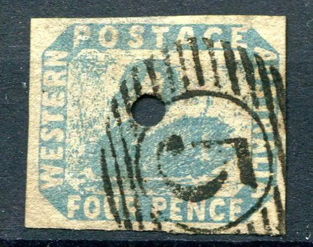 1854 4d pale blue with 4 generous margins & small ... Image 1++