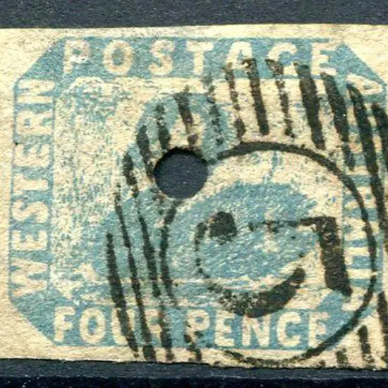 1854 4d pale blue with 4 generous margins & small ...
