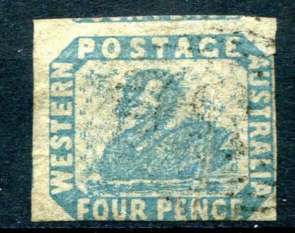 1854 4d pale blue with vertical pre-printing paper ... Image 1++