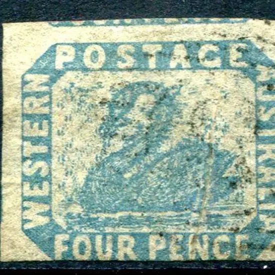 1854 4d pale blue with vertical pre-printing paper ...