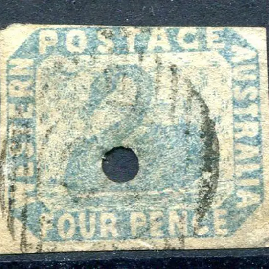1854 4d pale blue with small commissariat ...
