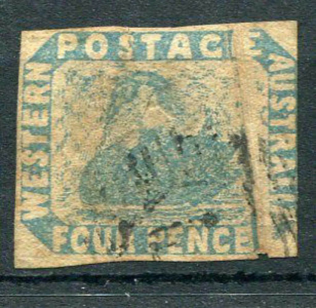 1854 4d pale blue with pre-printing paper crease ... Image 1++