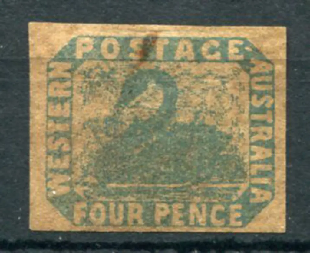 1854 4d pale blue swan. Gummed locally with ... Image 1++