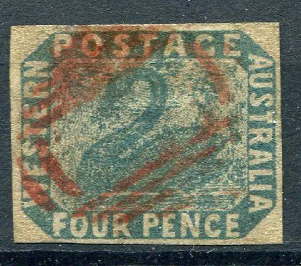 1854 4d blue with 4 clear even margins. F/U with a ... Image 1++