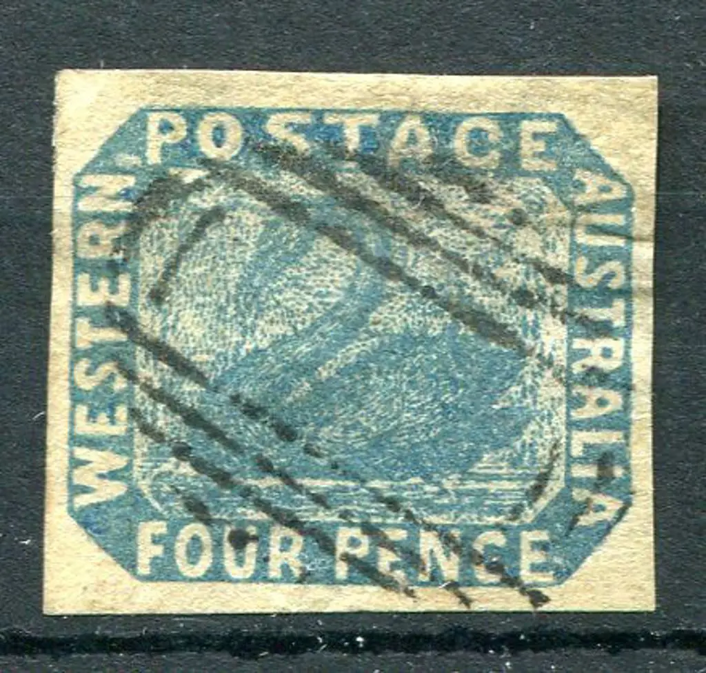 1854 4d blue with 4 margins, left is just ... Image 1++