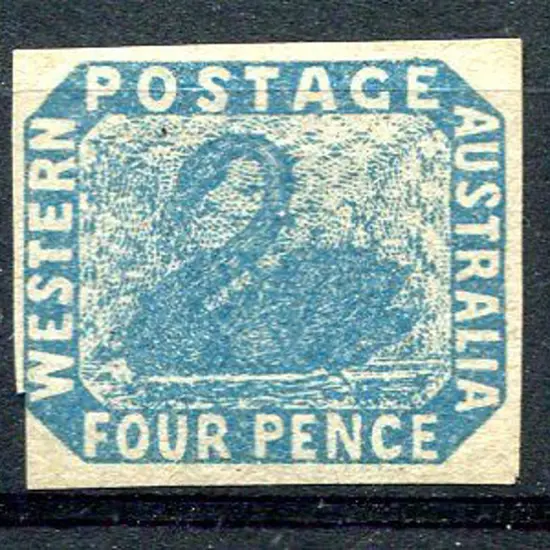 1854 4d blue. MNG with nearly 4 broad margins but ...