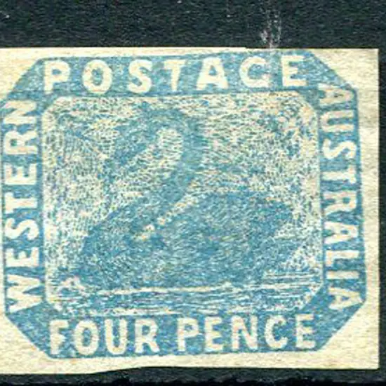 1854 4d blue with "part of right cross stroke & ...