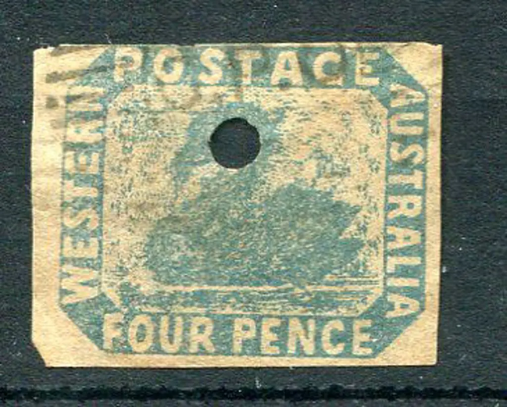 1854/55 4d blue with commissariat puncture. ... Image 1++