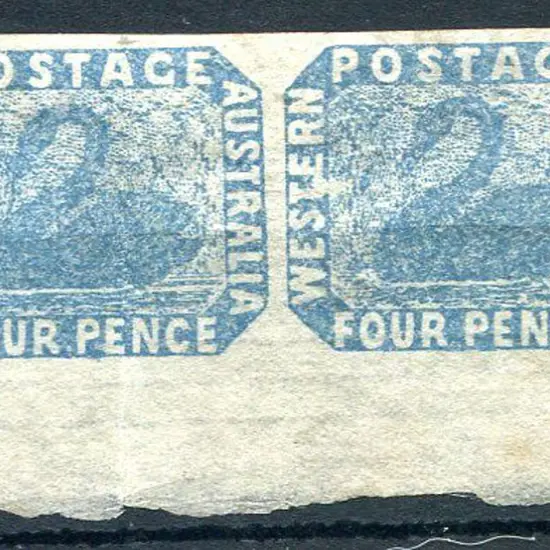 1854 4d blue position 237 & 238 horiz pair from ...