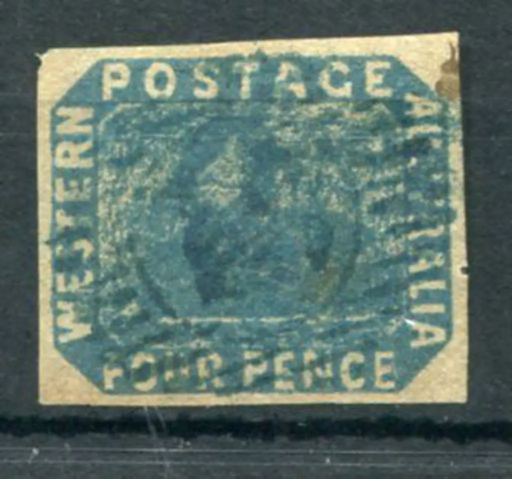 1854 4d deep dull blue. Fine used by BN "13" ... Image 1++