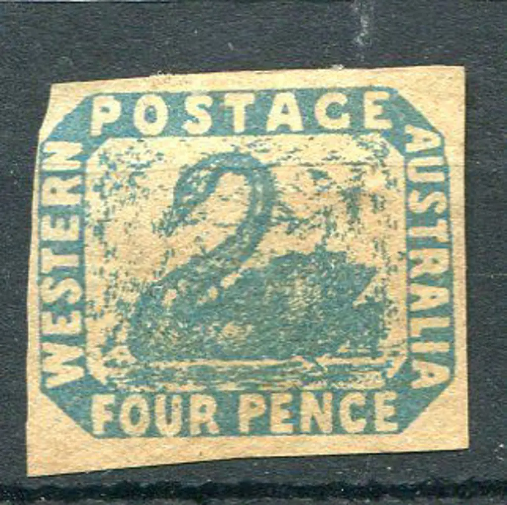1854 4d deep dull blue with 3 large margins & 1 ... Image 1++