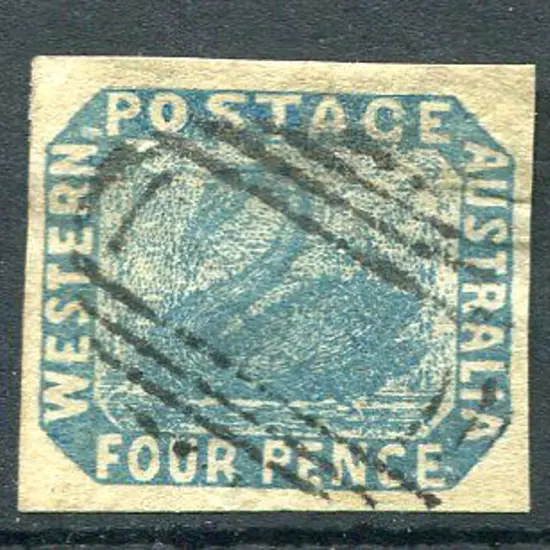 1854 4d deep dull blue with 4 very fine margins. ...