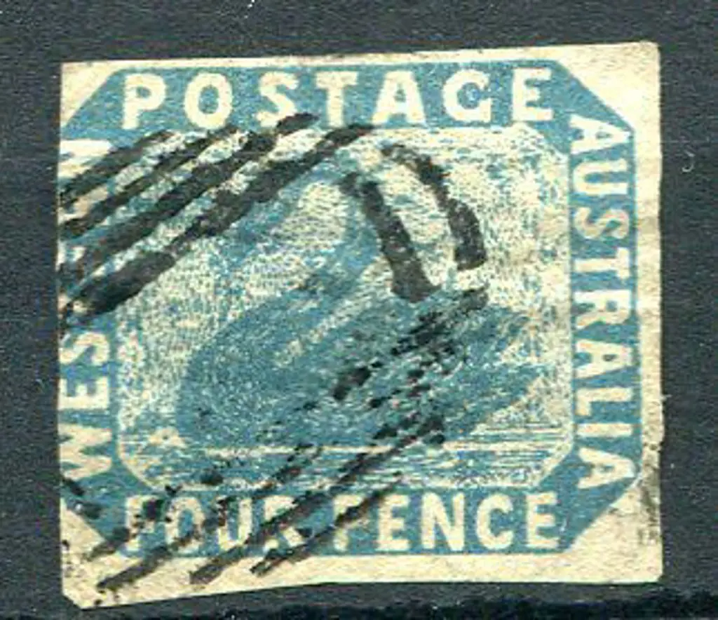 1854 4d deep dull blue with 3 clear margins & the ... Image 1++