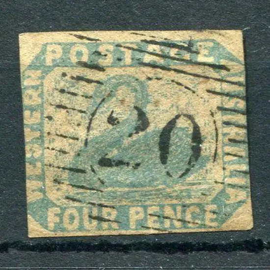 1854 4d pale blue with "WESTERN" in squeezed down ...