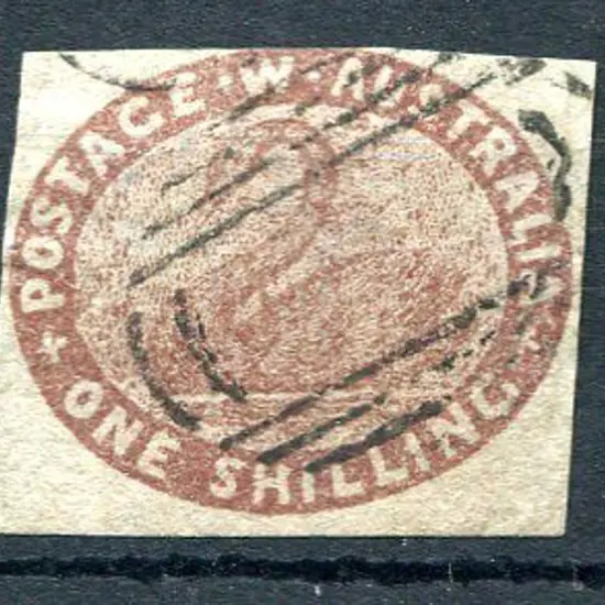1854 1/- deep red-brown with clear even margins ...