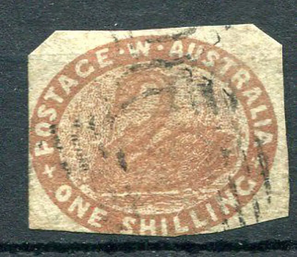 1854 1/- deep red-brown with 3 margins just ... Image 1++