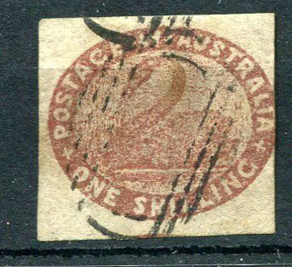 1854 1/- deep red-brown with large to huge margins ... Image 1++