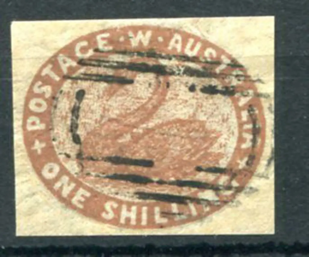 1854/55 1/- grey-brown fine used with void grid ... Image 1++