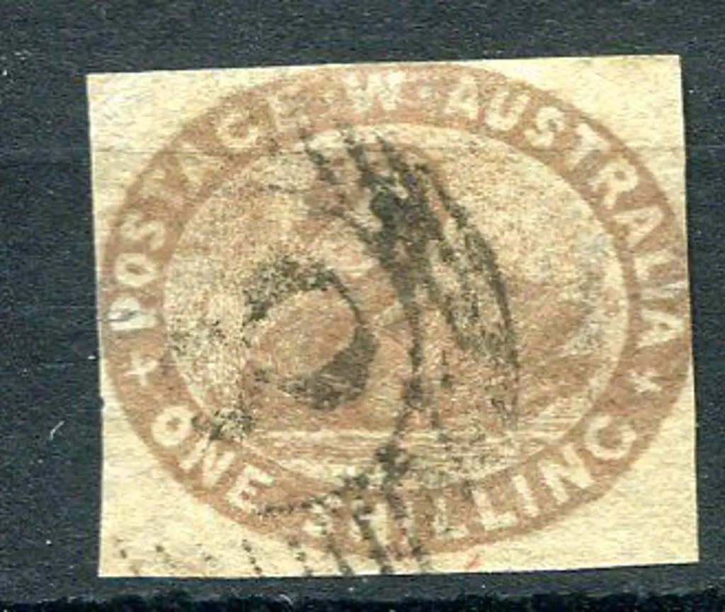 1855 1/- grey-brown with margins just touching the ... Image 1++