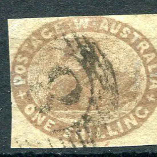 1855 1/- grey-brown with margins just touching the ...