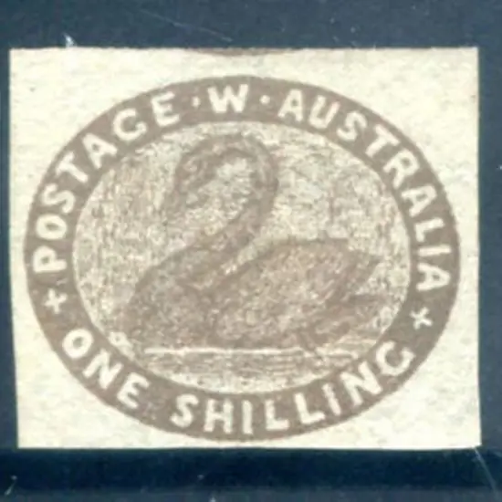 1854 1/- grey brown. Unused without gum. Large ...
