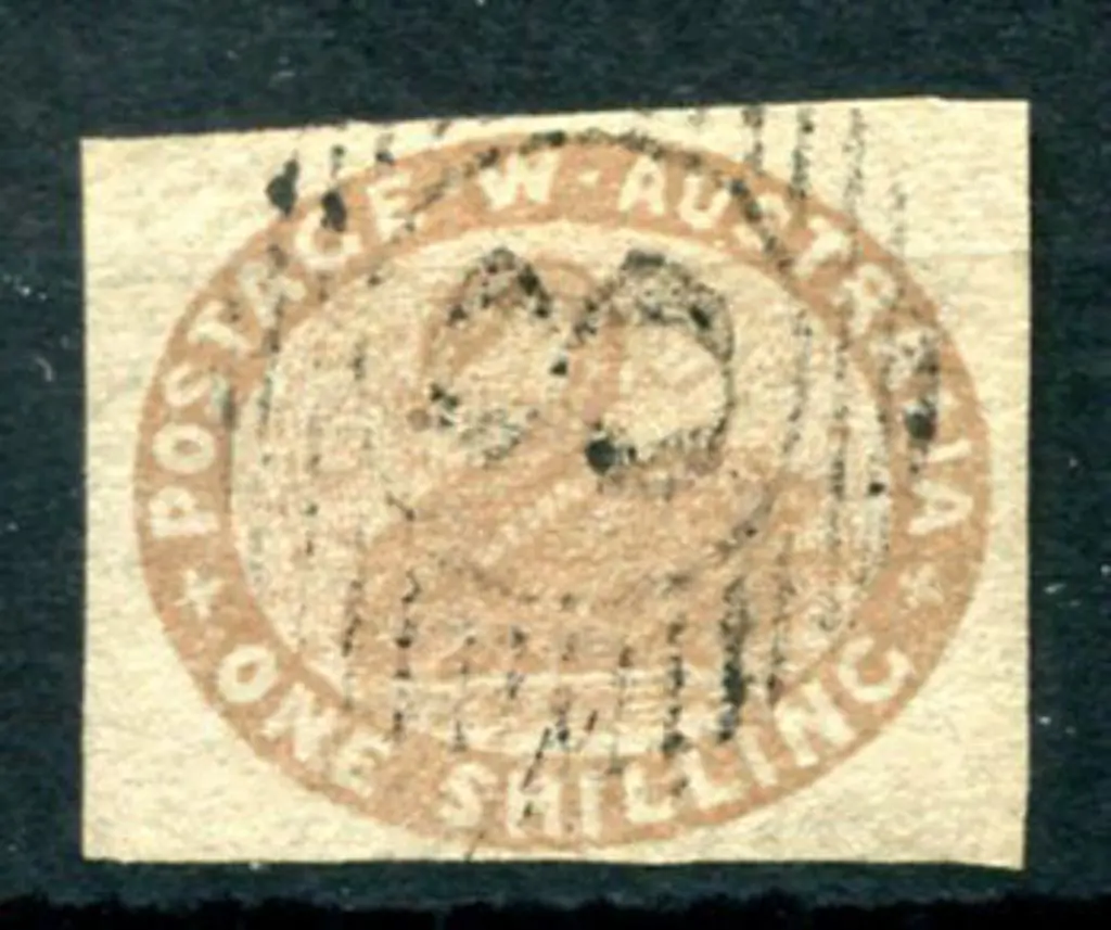 1855 1/- pale brown used by barred numeral "8" ... Image 1++