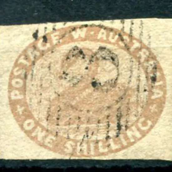 1855 1/- pale brown used by barred numeral "8" ...