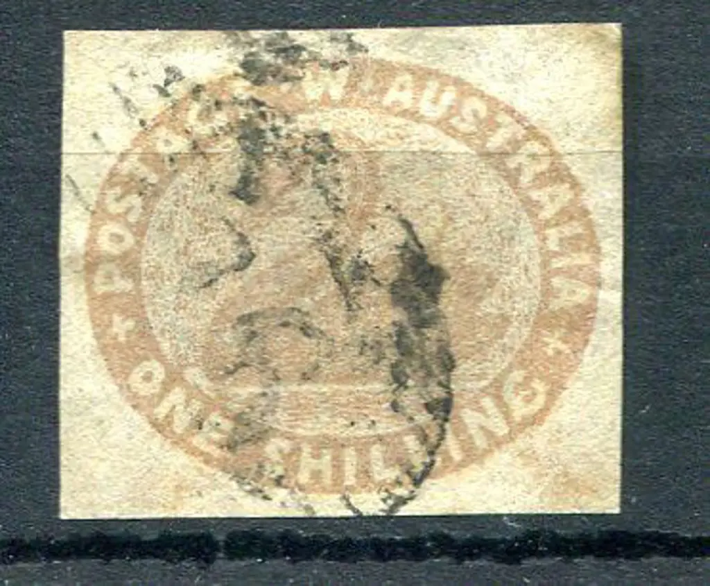 1855 1/- pale brown with 4 large even margins. ... Image 1++