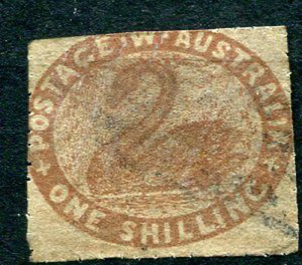 1855 1/- pale brown with traces of pin perf at top ... Image 1++
