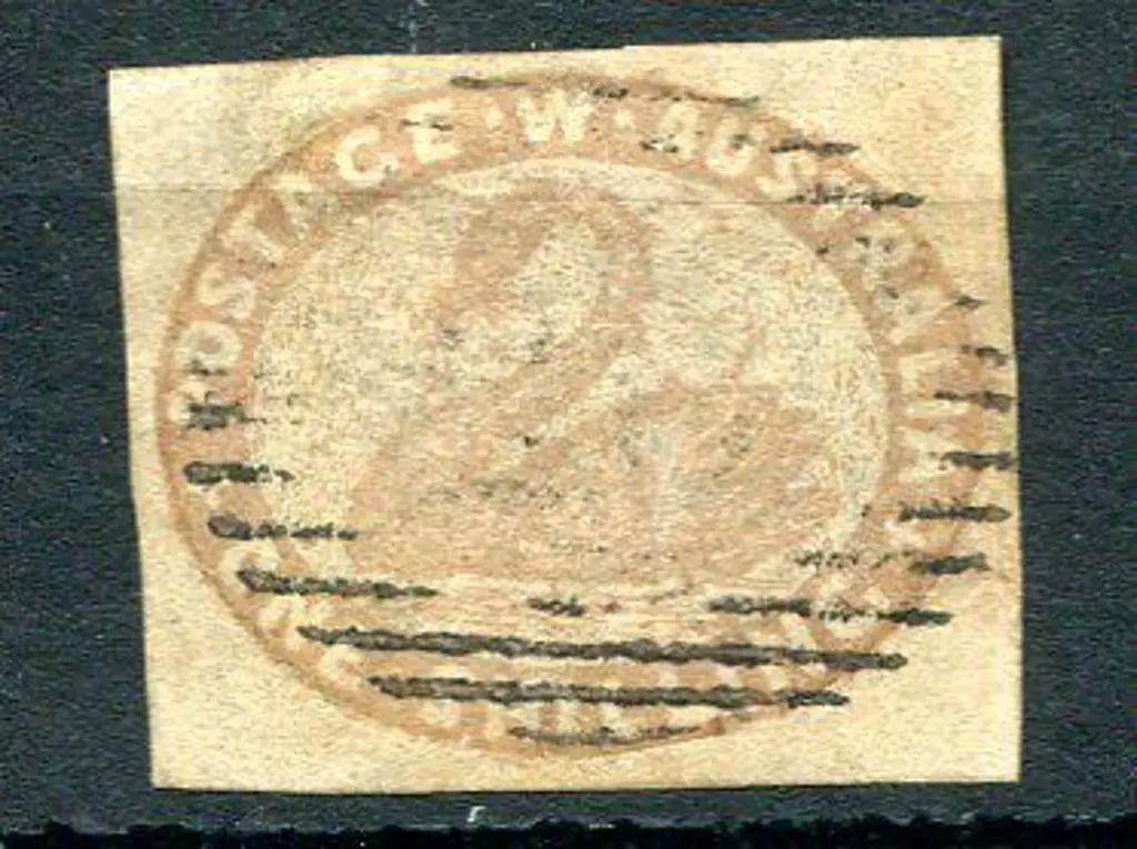 1855 1/- pale brown as above with large clear ... Image 1++