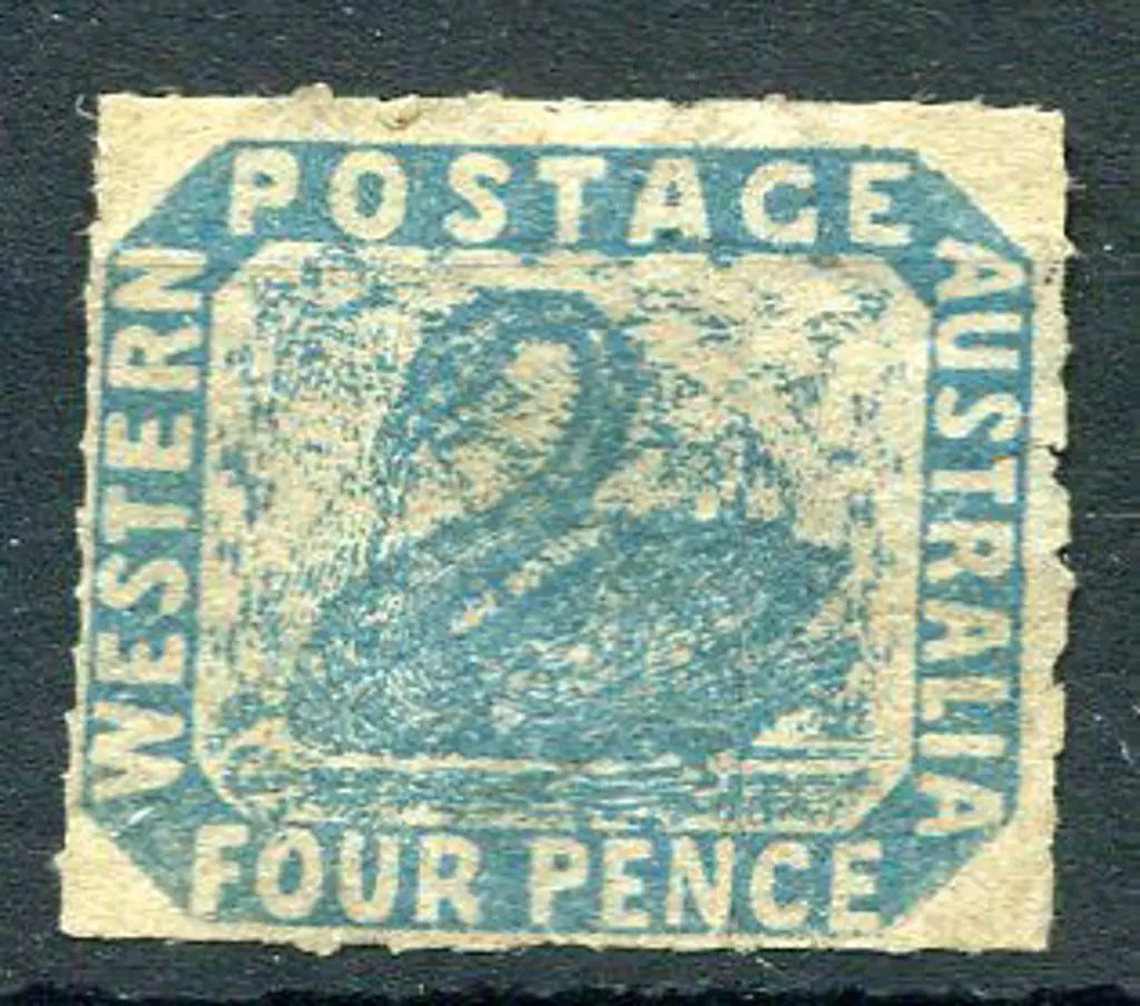 1854 4d blue rouletted on all 4 sides. This ... Image 1++