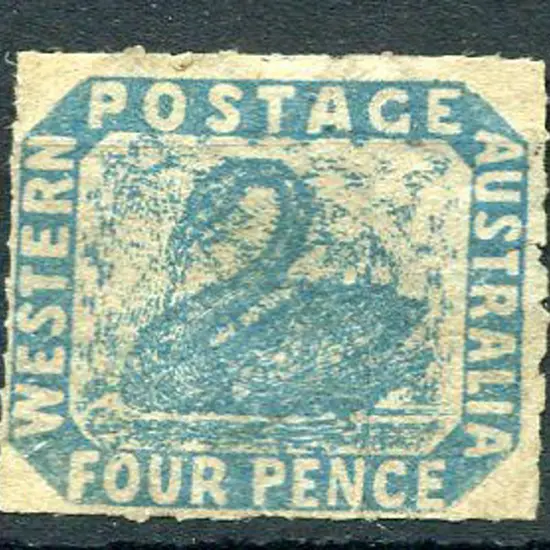 1854 4d blue rouletted on all 4 sides. This ...