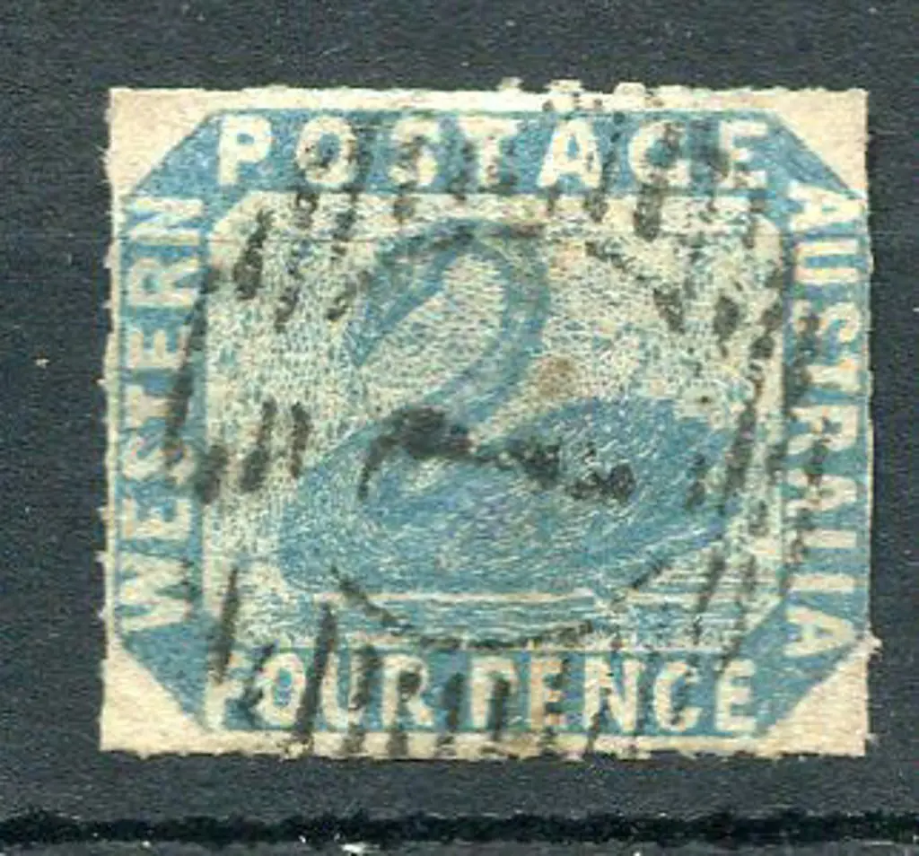 1854 4d blue with 4 sides rouletted. F/U with neat ... Image 1++