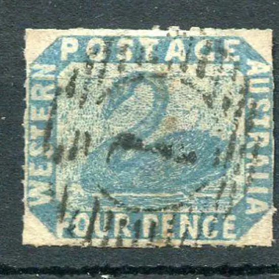 1854 4d blue with 4 sides rouletted. F/U with neat ...