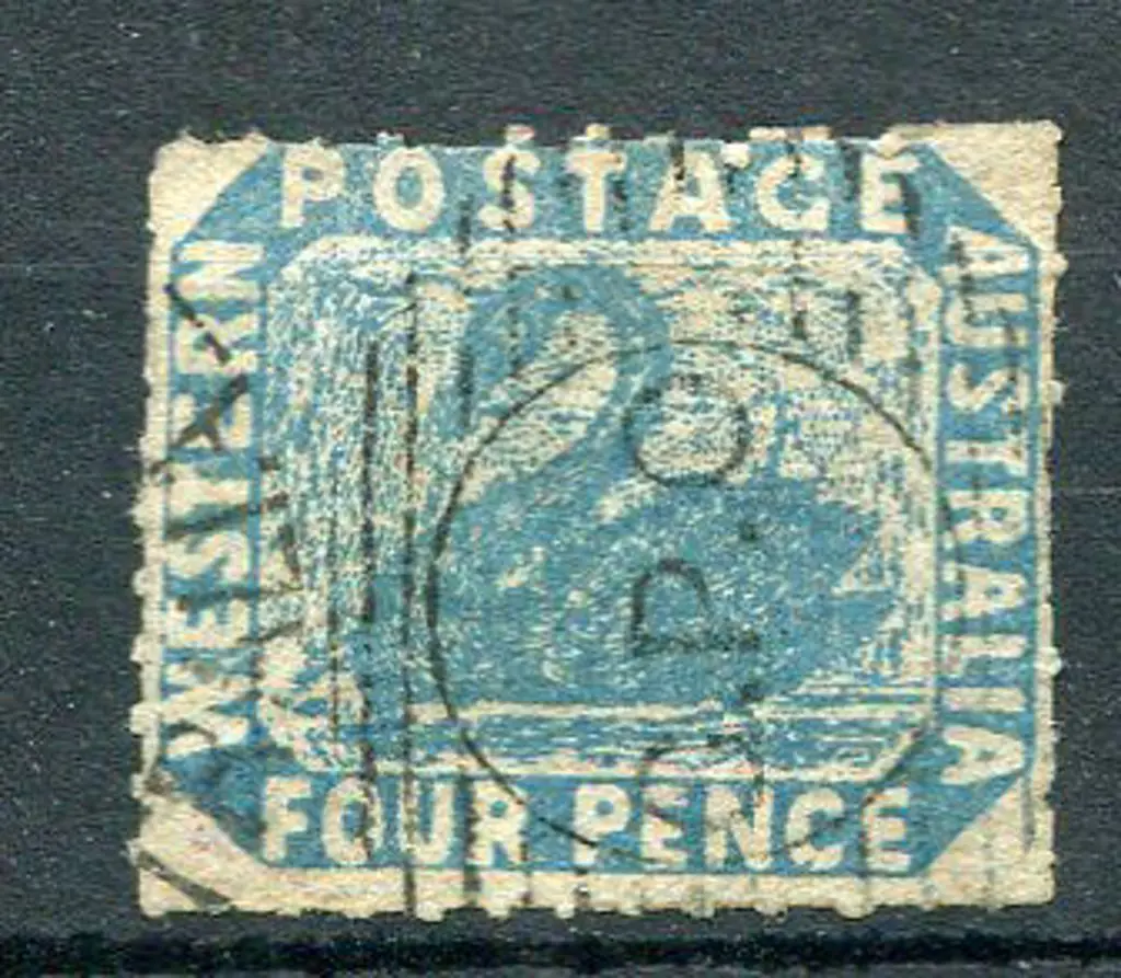 1854 4d blue rouletted on all 4 sides. Fine used ... Image 1++