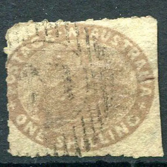 1855 1/- grey-brown with 3 rouletted margins & a ...