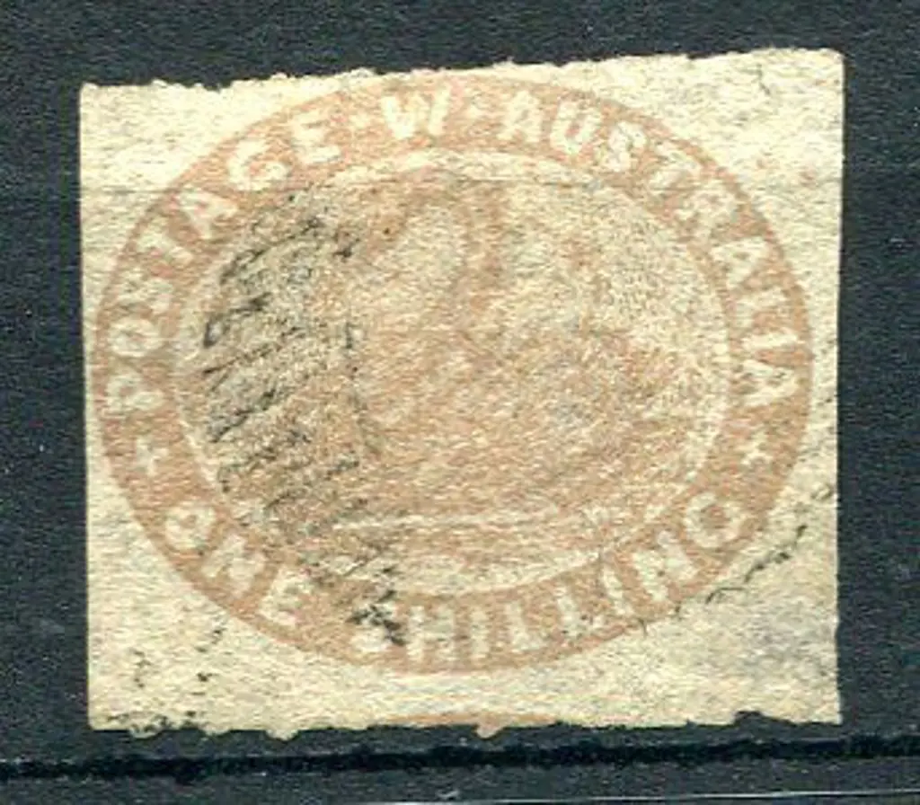 1855 1/- pale brown rouletted on 3 sides with ... Image 1++