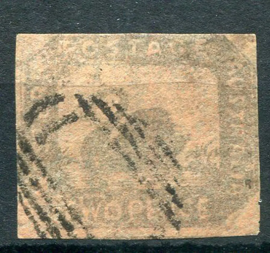 1858 2d brown-black/red with 2 full margins, close ... Image 1++
