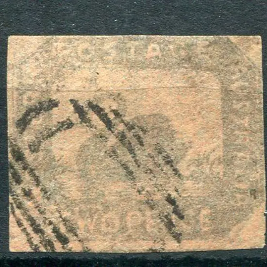 1858 2d brown-black/red with 2 full margins, close ...