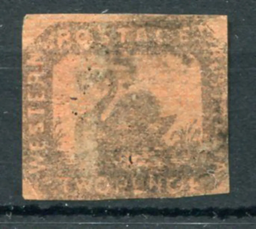 1857 2d grey-black/red Hillman printed both sides. ... Image 1++