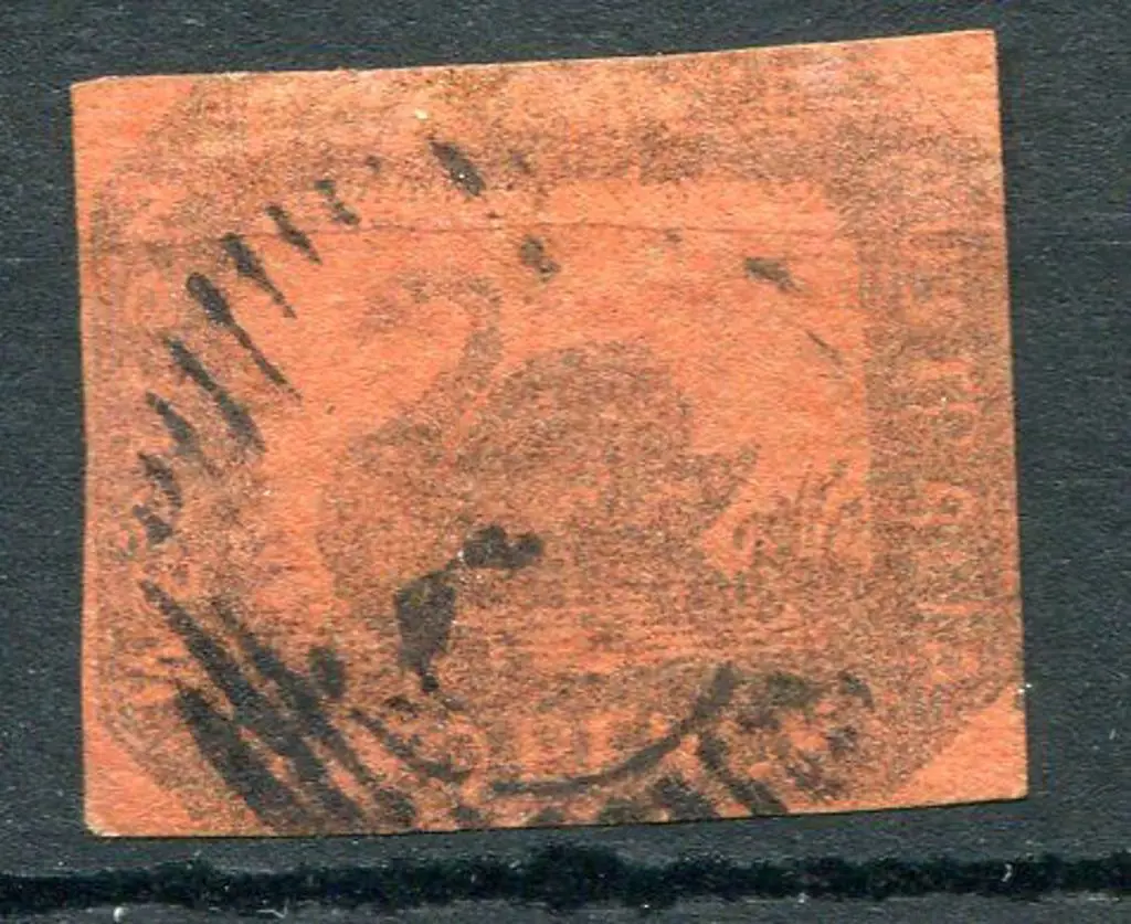 1858 2d brown black/Indian red with 4 close to ... Image 1++