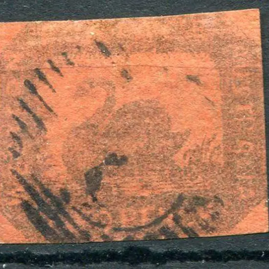 1858 2d brown black/Indian red with 4 close to ...