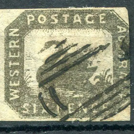 1857 6d black-bronze with 3 clear to large ...