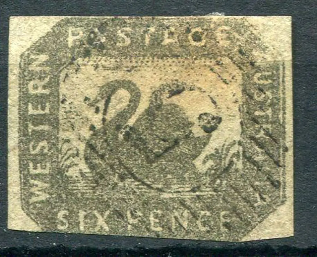 1857 6d black-bronze with good side margins but ... Image 1++