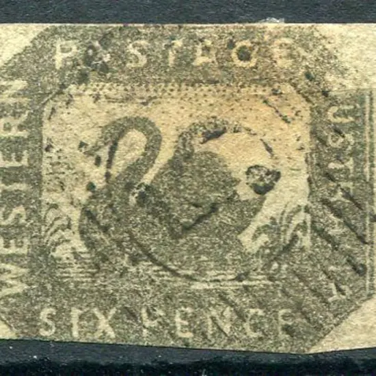 1857 6d black-bronze with good side margins but ...
