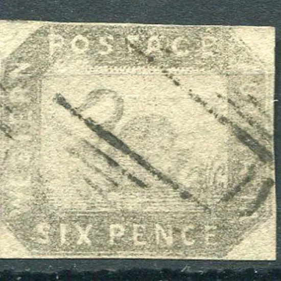 1857 6d grey-black Hillman with close but clear ...